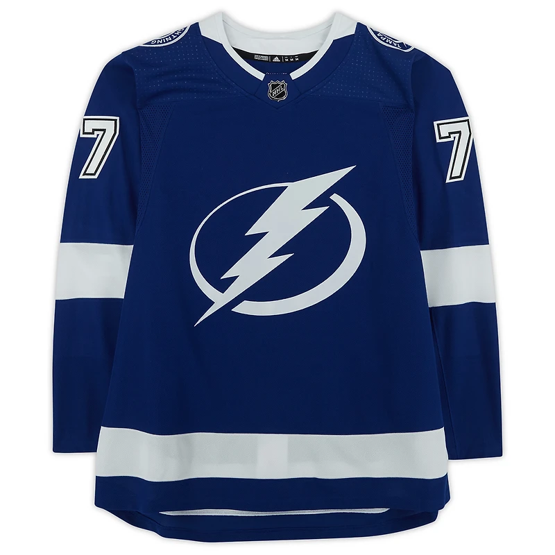 Maillot Adidas authentique bleu autographié par Haydn Fleury du Tampa Bay Lightning