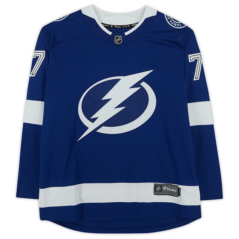 Maillot Breakaway bleu autographié par Haydn Fleury du Lightning de Tampa Bay