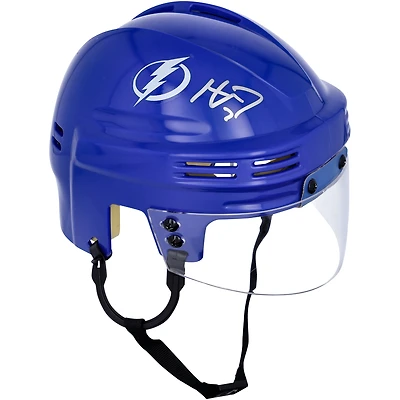 Casque bleu miniature autographié par Haydn Fleury du Lightning de Tampa Bay