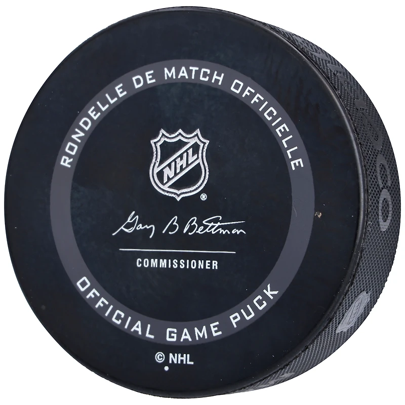 Rondelle de match officielle autographiée par Haydn Fleury du Lightning de Tampa Bay avec l'inscription « Lets Go Bolts! »