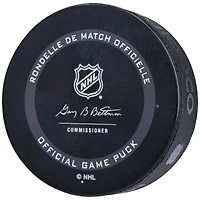 Rondelle de match officielle autographiée par Haydn Fleury du Lightning de Tampa Bay avec l'inscription « Lets Go Bolts! »