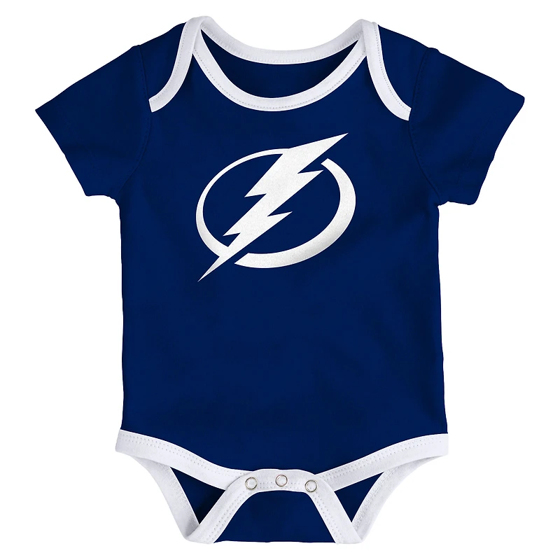 Infant & Newborn Outerstuff Tampa Bay Lightning Triple Header Three-Piece Bodysuit Set