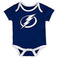 Infant & Newborn Outerstuff Tampa Bay Lightning Triple Header Three-Piece Bodysuit Set