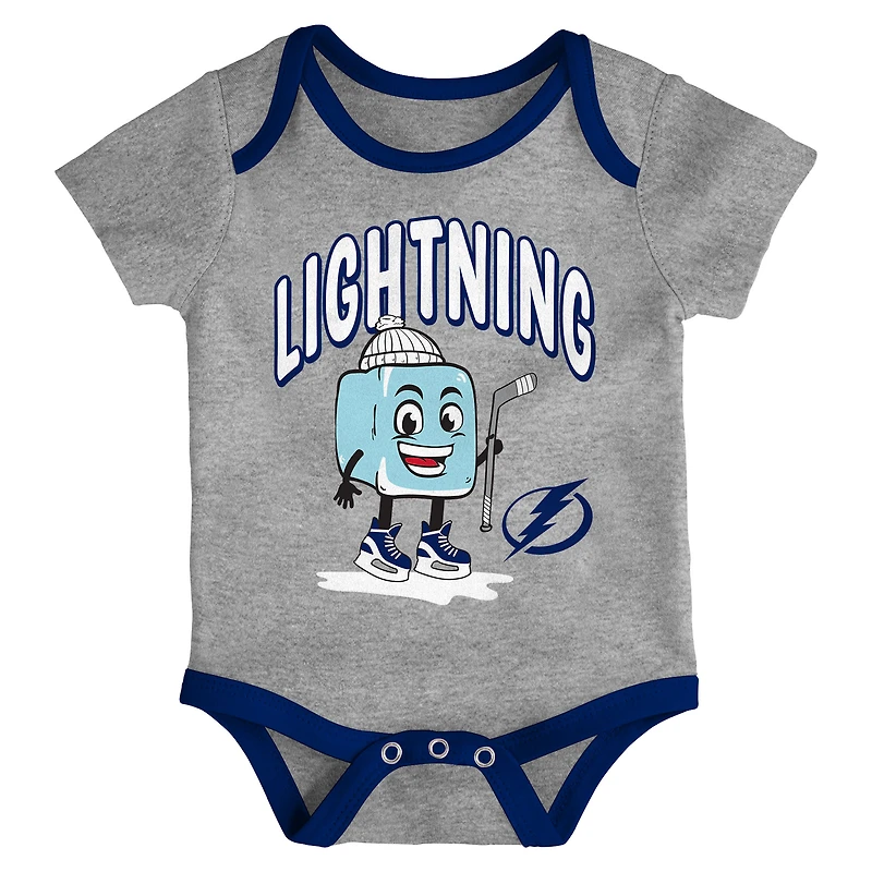 Infant & Newborn Outerstuff Tampa Bay Lightning Triple Header Three-Piece Bodysuit Set