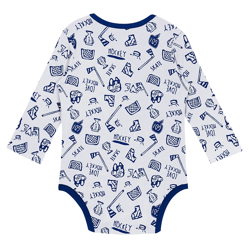 Body blanc à manches longues pour bébé Lightning de Tampa Bay Dynamic Defender