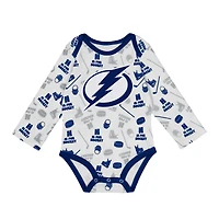 Body à manches longues pour bébé blanc Tampa Bay Lightning Quick Learner
