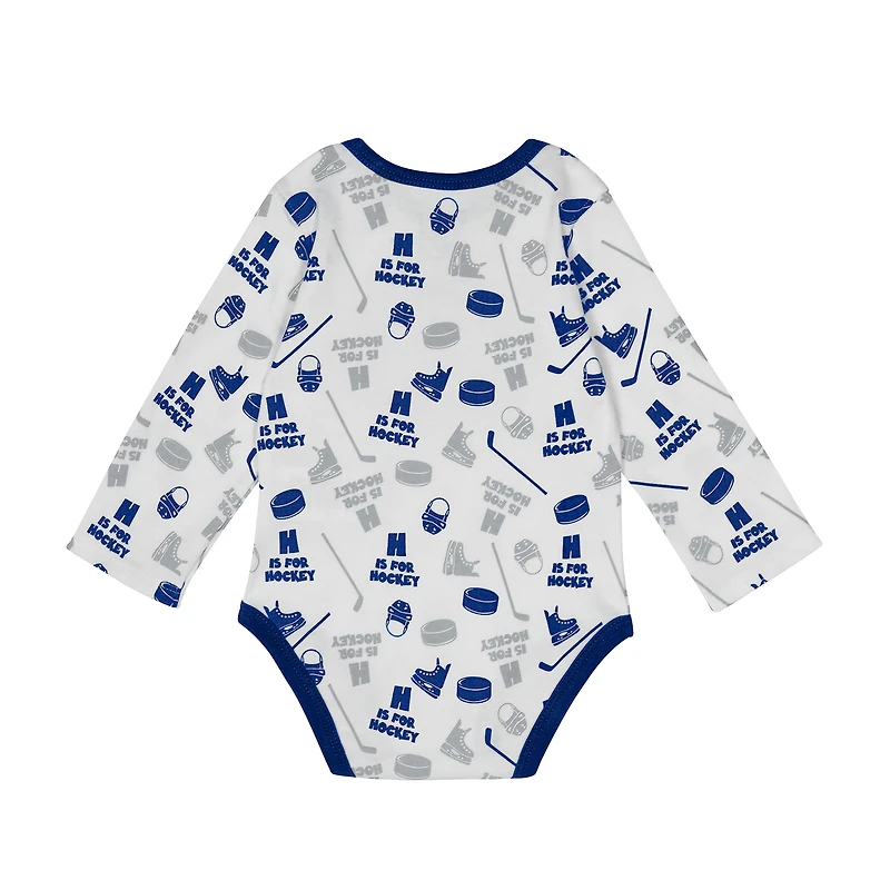 Infant White Tampa Bay Lightning Quick Learner Long Sleeve Bodysuit