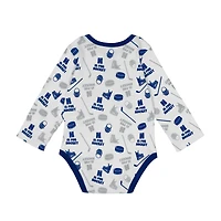 Infant White Tampa Bay Lightning Quick Learner Long Sleeve Bodysuit