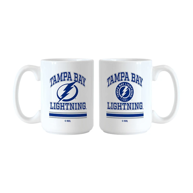 Ensemble de tasses Logo Brands Tampa Bay Lightning de 44 cl (15 oz) : actuelles et rétro