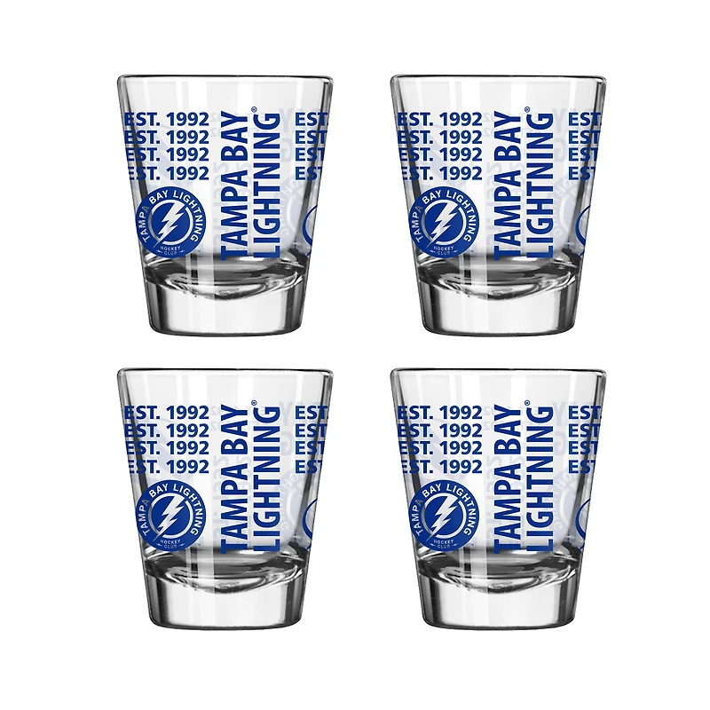 Ensemble de 4 verres à shot de 6 cl (2 oz) Logo Brands Tampa Bay Lightning