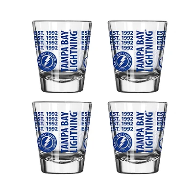 Ensemble de 4 verres à shot de 6 cl (2 oz) Logo Brands Tampa Bay Lightning