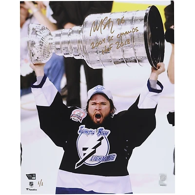 Martin St. Louis Tampa Bay Lightning Autographed 16" x 20" Raising Cup Photograph with Multiple Inscriptions - Limited Edition #1/1 - Signed in Gold