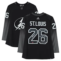 Martin St. Louis Tampa Bay Lightning Autographed Black Alternate adidas Jersey with Multiple Inscriptions