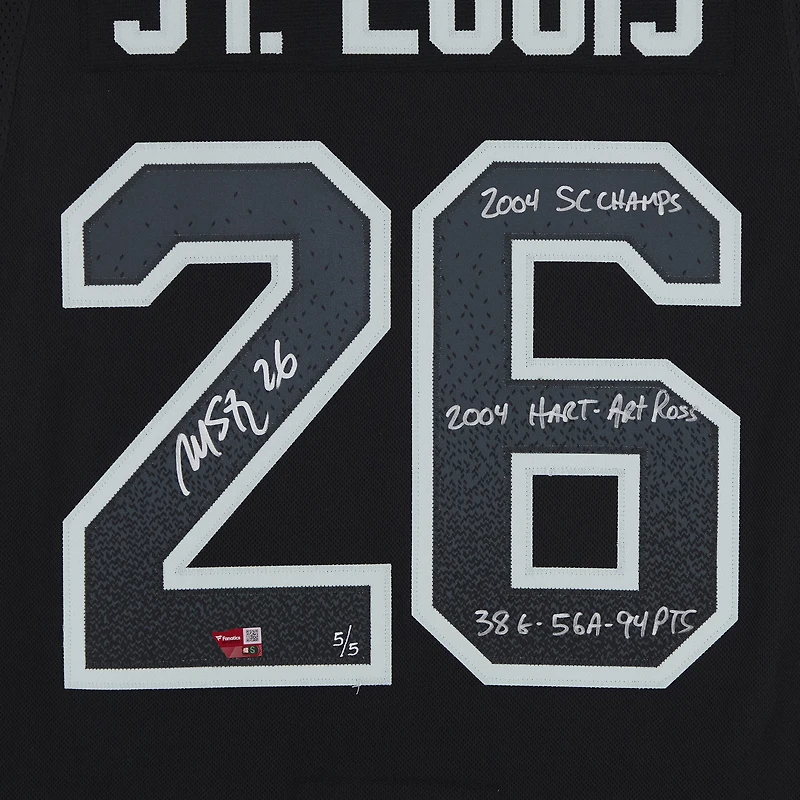 Martin St. Louis Tampa Bay Lightning Autographed Black Alternate adidas Jersey with Multiple Inscriptions - Limited Edition #5/5