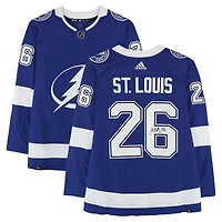 Maillot bleu adidas autographié de Martin St. Louis, joueur du Lightning de Tampa Bay.