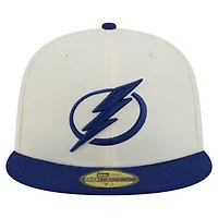 Casquette ajustée bicolore chromée 59FIFTY blanche Tampa Bay Lightning de New Era pour homme