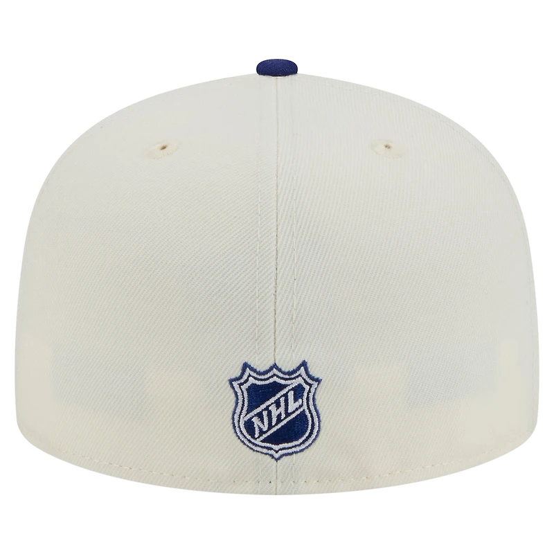 Casquette ajustée bicolore chromée 59FIFTY blanche Tampa Bay Lightning de New Era pour homme