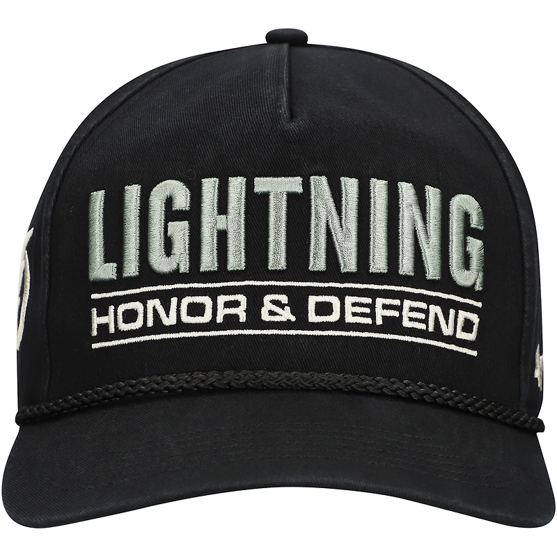 Men's '47 Black Tampa Bay Lightning OHT Military Appreciation Homeland Honor and Defend Hitch Adjustable Hat