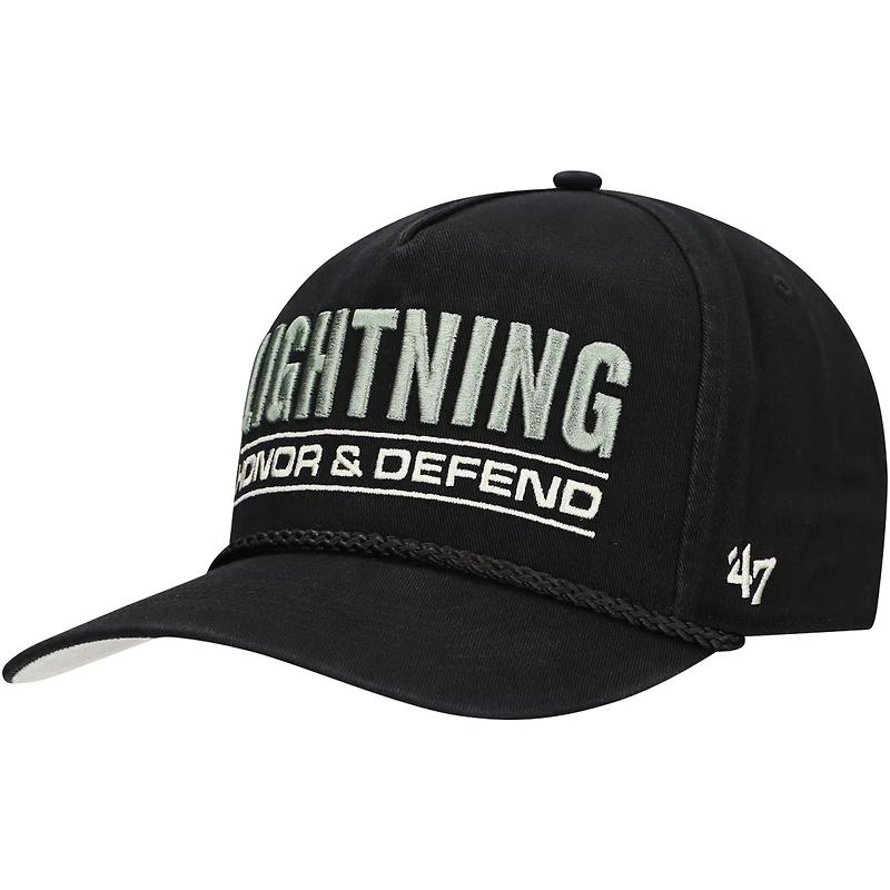 Casquette ajustable Hitch OHT noire de Tampa Bay Lightning '47 pour homme, appréciation militaire, honneur et défense de la patrie