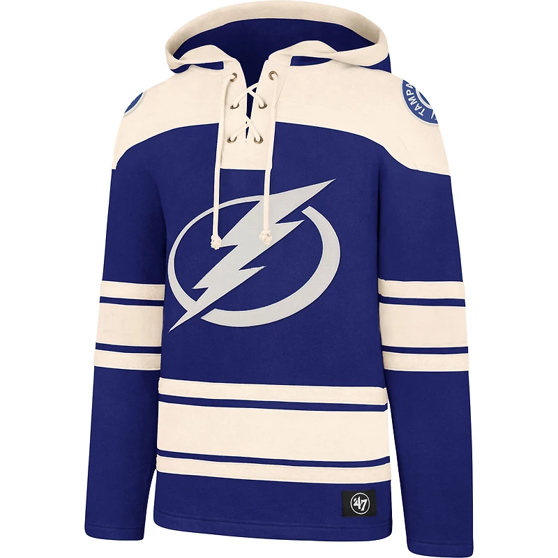 Men's '47  Blue Tampa Bay Lightning Superior Lacer Hoodie
