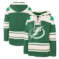Men's '47 Kelly Green Tampa Bay Lightning St. Patrick's Day Superior Lacer Pullover Hoodie