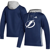 Sweat à capuche adidas Tampa Bay Lightning Skate Lace Primeblue Team pour hommes, bleu