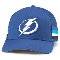 Casquette réglable de camionneur American Needle pour hommes, bleu Tampa Bay Lightning HotFoot Stripes