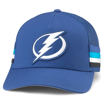 Casquette réglable de camionneur American Needle pour hommes, bleu Tampa Bay Lightning HotFoot Stripes