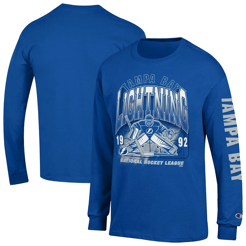 T-shirt à manches longues Champion Royal Tampa Bay Lightning pour homme