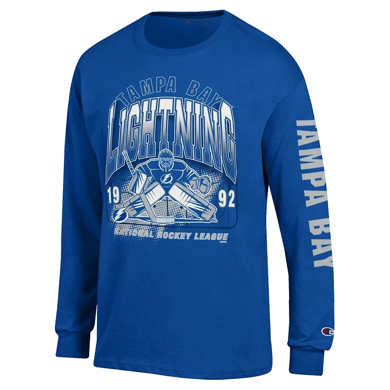T-shirt à manches longues Champion Royal Tampa Bay Lightning pour homme