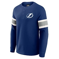 Men's Darius Rucker Collection by Fanatics Navy Tampa Bay Lightning Waffle-Knit Raglan Long Sleeve Henley T-Shirt
