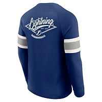 T-shirt Henley à manches longues raglan en tricot gaufré bleu marine pour homme de la collection Darius Rucker par Fanatics