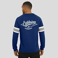 Men's Darius Rucker Collection by Fanatics Navy Tampa Bay Lightning Waffle-Knit Raglan Long Sleeve Henley T-Shirt
