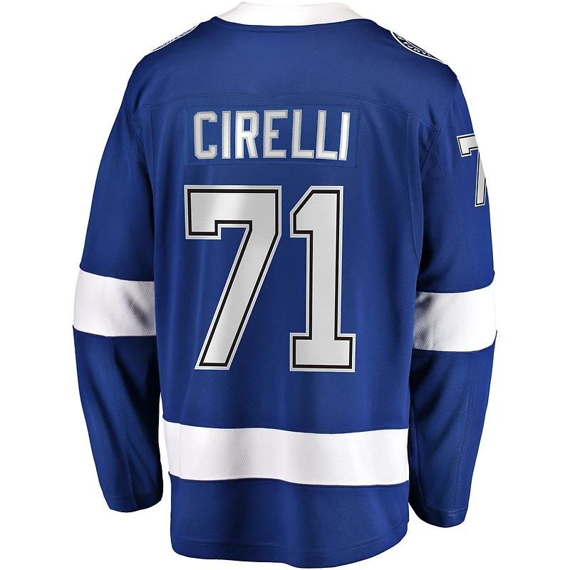 Fanatics pour hommes Anthony Cirelli Tampa Bay Lightning Bleu Maillot de joueur échappé à domicile