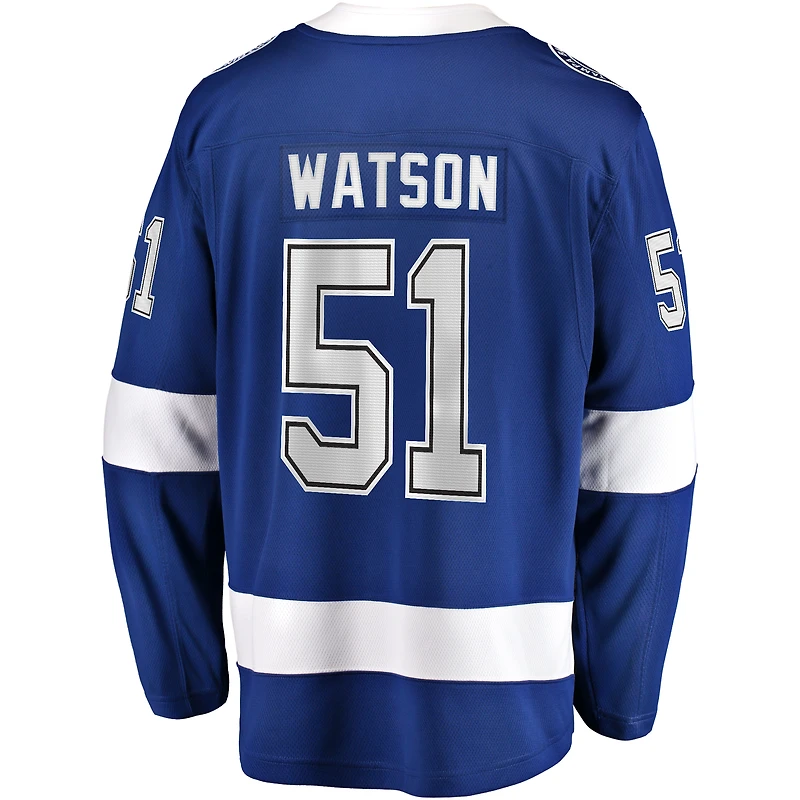 Fanatics pour hommes Austin Watson bleu Tampa Bay Lightning Home Premier Breakaway Player - Maillot