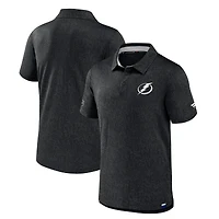 Polo Fanatics noir authentique Pro Jacquard Tampa Bay Lightning pour homme