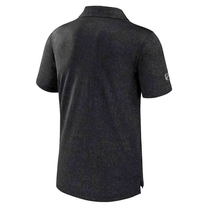 Polo Fanatics noir authentique Pro Jacquard Tampa Bay Lightning pour homme