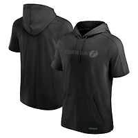 Sweat à capuche manches courtes Fanatics noir Tampa Bay Lightning Authentic Pro Road pour homme