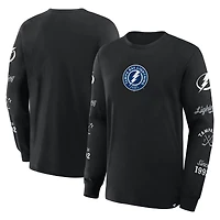 T-shirt à manches longues noir Tampa Bay Lightning pour hommes Fanatics