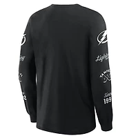 T-shirt à manches longues noir Tampa Bay Lightning pour hommes Fanatics