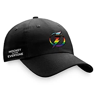 Casquette réglable noire avec logo de l'équipe Tampa Bay Lightning Fanatics pour hommes