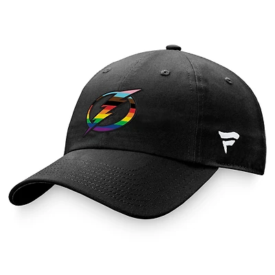 Men's Fanatics Black Tampa Bay Lightning Team Logo Pride Adjustable Hat