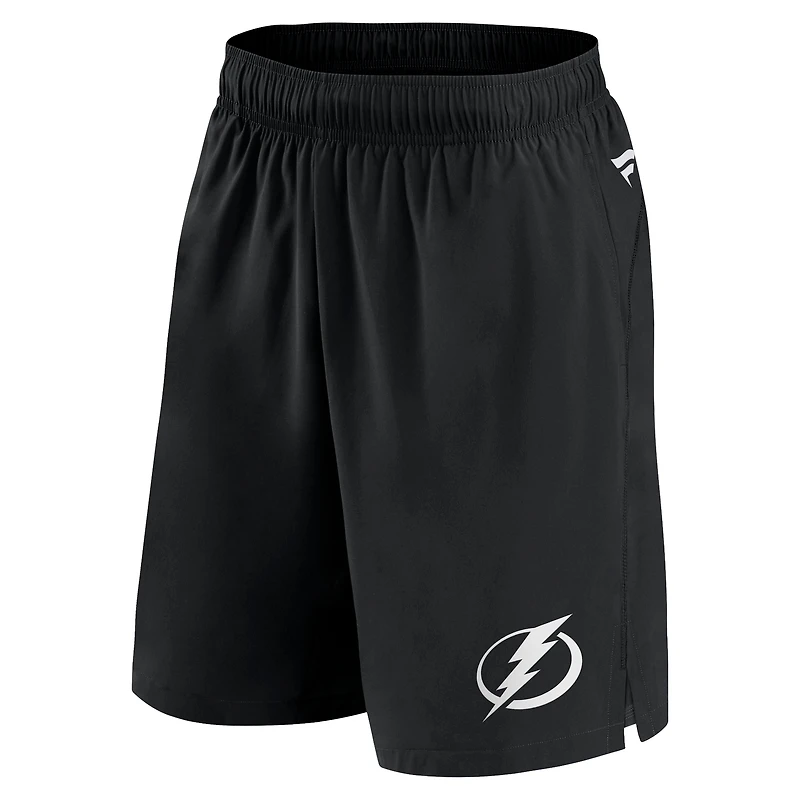 Short d'entraînement technique noir Fanatics Tampa Bay Lightning pour homme