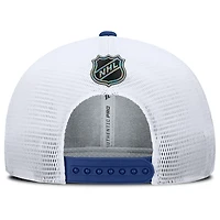 Men's Fanatics Blue/White Tampa Bay Lightning Authentic Pro Rink Lockup Adjustable Trucker Hat