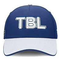 Casquette Fanatics bleu/blanc authentique Tampa Bay Lightning Pro Rink Team Code Flex pour homme
