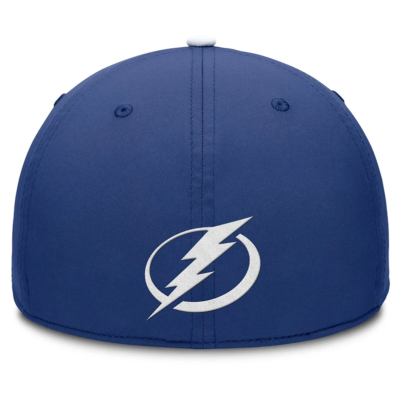 Casquette Fanatics bleu/blanc authentique Tampa Bay Lightning Pro Rink Team Code Flex pour homme