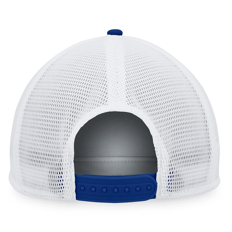 Casquette Snapback de camionneur avec patch frontal en mousse Tampa Bay Lightning Fanatics bleu/blanc pour hommes