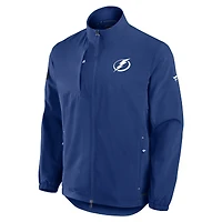 Veste d'entraîneur entièrement zippée authentique Pro Rink Fanatics Blue Tampa Bay Lightning pour homme
