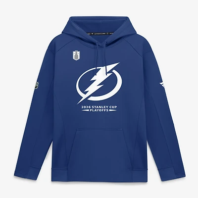 Men's Fanatics Blue Tampa Bay Lightning 2026 Stanley Cup Playoffs Authentic Pro Rink Fly Fleece Hoodie
