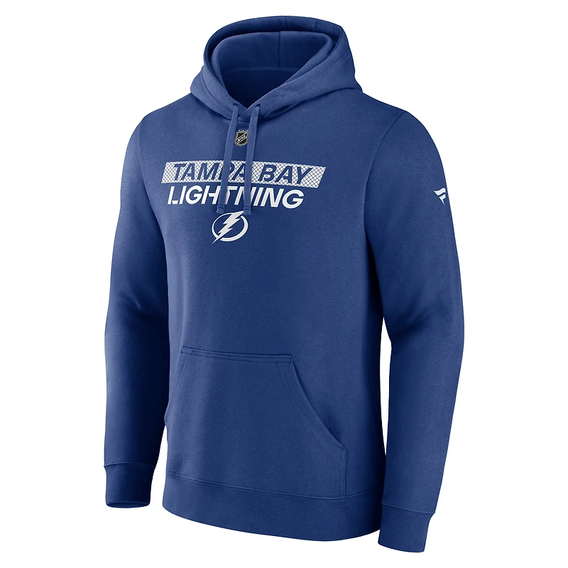 Sweat à capuche en polaire Authentic Pro Core Primary bleu Tampa Bay Lightning Fanatics pour homme